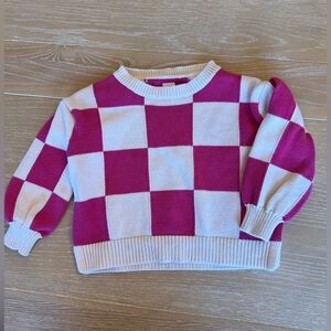 Baby GAP Pink and Cream Checkered Sweater - Toddler girl size 3T